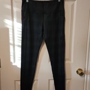 CVG Black Plaid Leggings Full Length